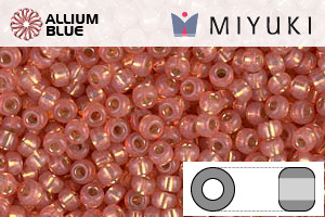 MIYUKI Round Rocailles Seed Beads (RR11-0553) 11/0 Small - Dyed Peach Silver Lined Alabaster - Click Image to Close