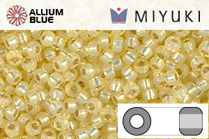 MIYUKI Round Rocailles Seed Beads (RR11-0554) 11/0 Small - Dyed Jonquil Silver Lined Alabaster - Click Image to Close
