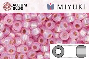 MIYUKI Round Rocailles Seed Beads (RR11-0555) 11/0 Small - Dyed Light Rose Silver Lined Alabaster - Haga Click en la Imagen para Cerrar