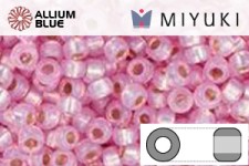 MIYUKI Round Rocailles Seed Beads (RR11-0555) 11/0 Small - Dyed Light Rose Silver Lined Alabaster