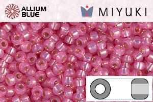 MIYUKI Round Rocailles Seed Beads (RR11-0556) 11/0 Small - Dyed Rose Silver Lined Alabaster - Haga Click en la Imagen para Cerrar