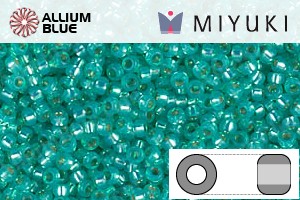 MIYUKI Round Rocailles Seed Beads (RR11-0572) 11/0 Small - Dyed Aqua Green Silver Lined Alabaster - 关闭视窗 >> 可点击图片