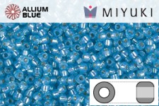 MIYUKI Round Rocailles Seed Beads (RR11-0571) 11/0 Small - Dyed Light Aqua Green Silver Lined Alabaster