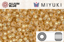 MIYUKI Round Rocailles Seed Beads (RR11-0578) 11/0 Small - Light Topaz Silverlined Dyed Alabaster