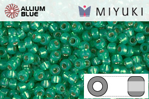 MIYUKI Round Rocailles Seed Beads (RR11-0646) 11/0 Small - Silverlined Dyed Green - Haga Click en la Imagen para Cerrar