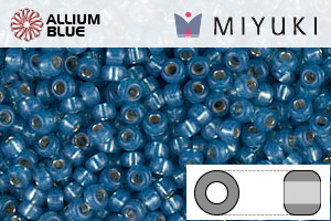 MIYUKI Round Rocailles Seed Beads (RR11-0648) 11/0 Small - Silver Lined Dyed Dark Sky Blue - Click Image to Close