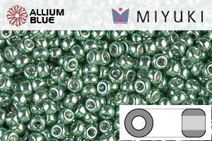 MIYUKI Round Rocailles Seed Beads (RR11-1074) 11/0 Small - Galvanized Dark Mint Green - Click Image to Close