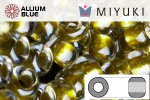 MIYUKI Round Rocailles Seed Beads (RR11-1125) 11/0 Small - Inside Color Lined Pea Green - Click Image to Close