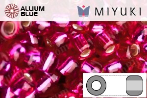 MIYUKI Round Rocailles Seed Beads (RR11-1436) 11/0 Small - Raspberry Transparent Silverlined Dyed - Click Image to Close