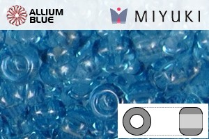 MIYUKI Round Rocailles Seed Beads (RR11-1880) 11/0 Small - Transparent Blue Luster - Click Image to Close