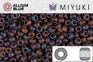 MIYUKI Round Rocailles Seed Beads (RR11-2005) 11/0 Small - Matte Metallic Dark Raspberry Iris - Click Image to Close