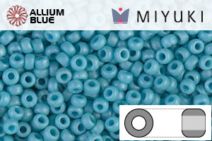 MIYUKI Round Rocailles Seed Beads (RR11-2029) 11/0 Small - Matte Opaque Turquoise Blue Luster - Haga Click en la Imagen para Cerrar
