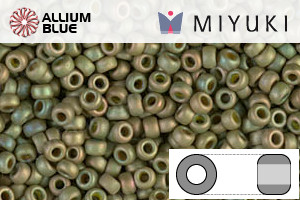 MIYUKI Round Rocailles Seed Beads (RR11-2033) 11/0 Small - Matte Opaque Light Olive Luster - Click Image to Close