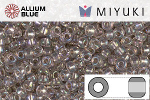 MIYUKI Round Rocailles Seed Beads (RR11-2195) 11/0 Small - Taupe Lined Crystal AB - Click Image to Close