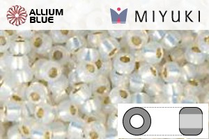 MIYUKI Round Rocailles Seed Beads (RR11-2351) 11/0 Small - Silverlined Pale Cream Opal - Click Image to Close