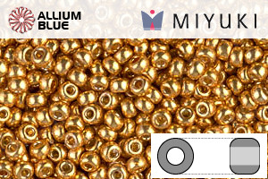 MIYUKI Round Rocailles Seed Beads (RR11-4203) 11/0 Small - DURACOAT Galvanized Yellow Gold - Click Image to Close