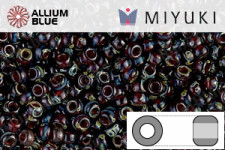 MIYUKI Round Rocailles Seed Beads (RR11-4504) 11/0 Small - Transparent Ruby Picasso