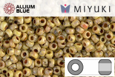MIYUKI Round Rocailles Seed Beads (RR11-4512) 11/0 Small - Opaque Yellow Picasso
