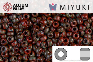 MIYUKI Round Rocailles Seed Beads (RR11-4513) 11/0 Small - Opaque Red Picasso - Haga Click en la Imagen para Cerrar