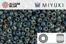 MIYUKI Round Rocailles Seed Beads (RR11-4516) 11/0 Small - Opaque Dark Teal Picasso