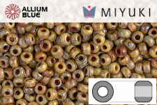 MIYUKI Round Rocailles Seed Beads (RR11-4517) 11/0 Small - Opaque Brown Picasso