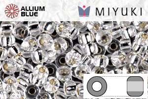 MIYUKI Round Rocailles Seed Beads (RR8-0001) 8/0 Large - Silver Lined Crystal - Haga Click en la Imagen para Cerrar