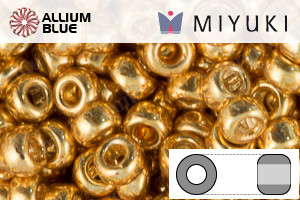 MIYUKI Round Rocailles Seed Beads (RR8-0182) 8/0 Large - Silver Galvanize Dyed Gold - 关闭视窗 >> 可点击图片