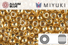 MIYUKI Round Rocailles Seed Beads (RR8-0191) 8/0 Large - 24kt Gold Plated