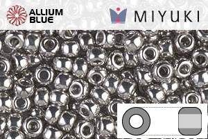 MIYUKI Round Rocailles Seed Beads (RR8-0194) 8/0 Large - Palladium Plated - Click Image to Close