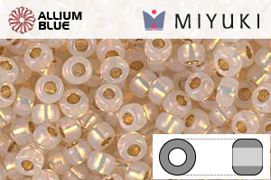 MIYUKI Round Rocailles Seed Beads (RR8-0196) 8/0 Large - 24kt Gold Lined Opal - 5gr - Click Image to Close