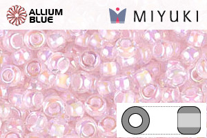 MIYUKI Round Rocailles Seed Beads (RR8-0272) 8/0 Large - Pink Lined Crystal AB - Click Image to Close