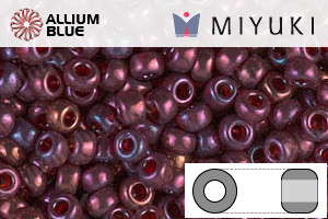 MIYUKI Round Rocailles Seed Beads (RR8-0313) 8/0 Large - Cranberry Gold Luster
