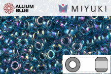 MIYUKI Round Rocailles Seed Beads (RR8-0339) 8/0 Large - Blue Lined Aqua AB