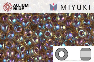 MIYUKI Round Rocailles Seed Beads (RR8-0342) 8/0 Large - Inside Dyed Amethyst Gold AB - 关闭视窗 >> 可点击图片