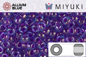 MIYUKI Round Rocailles Seed Beads (RR8-0352) 8/0 Large - Purple Lined Aqua - 关闭视窗 >> 可点击图片