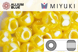 MIYUKI Round Rocailles Seed Beads (RR8-0422D) 8/0 Large - Opaque Canary Luster - Click Image to Close