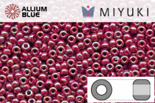MIYUKI Round Rocailles Seed Beads (RR8-0425) 8/0 Large - Opaque Cadillac Red Luster