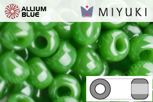 MIYUKI Round Rocailles Seed Beads (RR8-0431) 8/0 Large - Opaque Jade Green Luster - 關閉視窗 >> 可點擊圖片