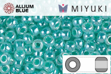 MIYUKI Round Rocailles Seed Beads (RR8-0536) 8/0 Large - Aqua Green Ceylon