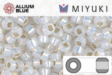 MIYUKI Round Rocailles Seed Beads (RR8-0551) 8/0 Large - GiLight Lined White Opal