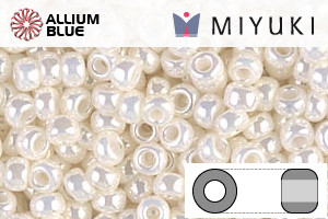 MIYUKI Round Rocailles Seed Beads (RR8-0591) 8/0 Large - Ivory Pearl Ceylon - Click Image to Close