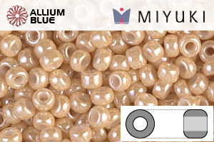 MIYUKI Round Rocailles Seed Beads (RR8-0593) 8/0 Large - Light Caramel Ceylon - Click Image to Close