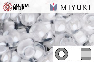 MIYUKI Round Rocailles Seed Beads (RR8-1104) 8/0 Large - Clear white Inside Color Lined - Click Image to Close