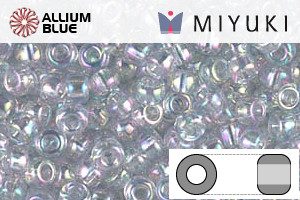 MIYUKI Round Rocailles Seed Beads (RR8-2443) 8/0 Large - Transparent Light Marine Blue Gold Luster - Haga Click en la Imagen para Cerrar