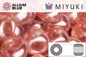 MIYUKI Round Rocailles Seed Beads (RR8-3507) 8/0 Large - Transparent Salmon Luster - Click Image to Close