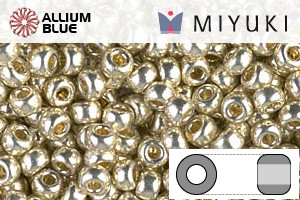 MIYUKI Round Rocailles Seed Beads (RR8-4201) 8/0 Large - DURACOAT Galvanized Silver - Click Image to Close