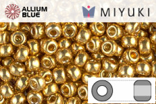 MIYUKI Round Rocailles Seed Beads (RR8-4202) 8/0 Large - DURACOAT Galvanized Gold