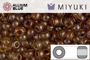 MIYUKI Round Rocailles Seed Beads (RR8-4501) 8/0 Large - Transparent Light Topaz Picasso - Click Image to Close