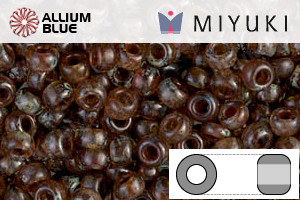 MIYUKI Round Rocailles Seed Beads (RR8-4505) 8/0 Large - Transparent Light Smoky Topaz Picasso - Click Image to Close