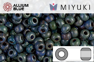 MIYUKI Round Rocailles Seed Beads (RR8-4516) 8/0 Large - Opaque Dark Teal Picasso - Haga Click en la Imagen para Cerrar